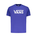 Vans blue cotton men's T-shirt with crew neckline and short sleeves, casual fit, front logo detail.