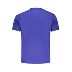 Vans blue cotton men's T-shirt with crew neck and short sleeves, casual clothing displayed on a neutral background.