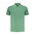 Timberland Verde organic cotton men's polo shirt in green, featuring a classic collar and short sleeves.