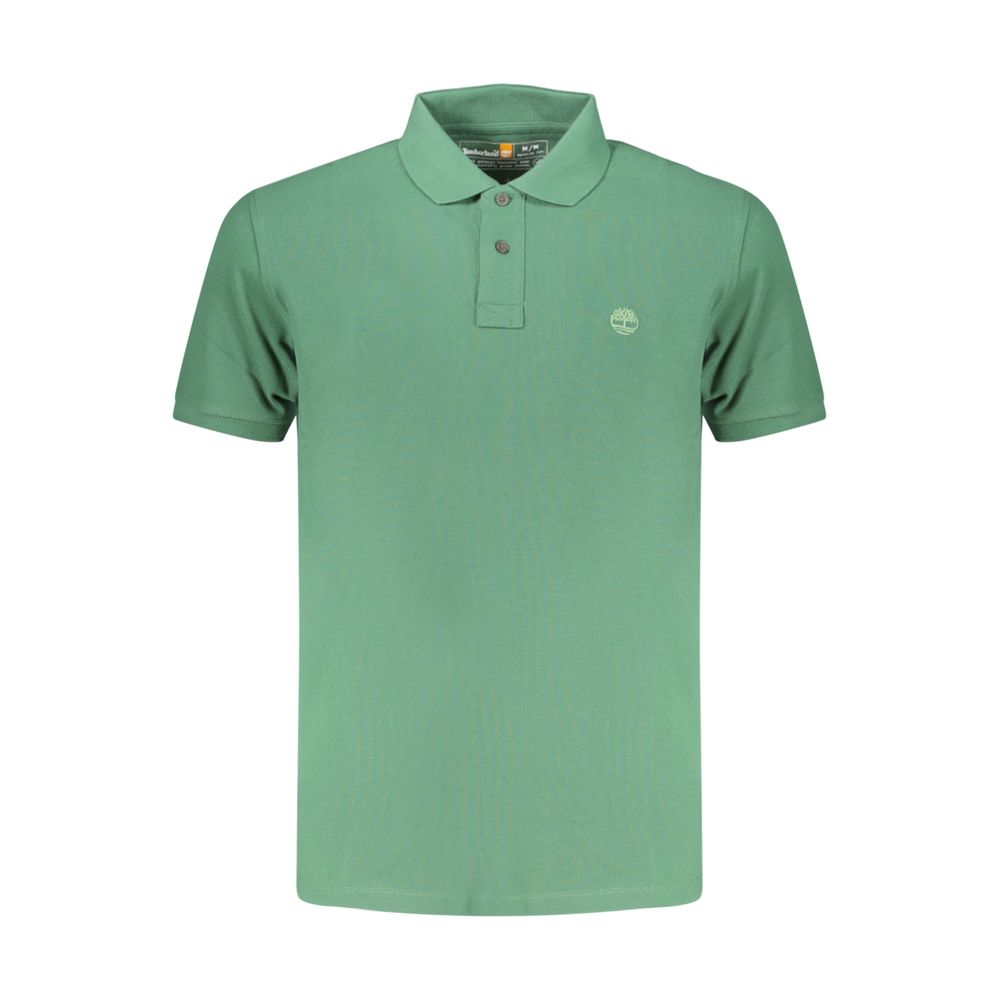 Timberland Verde organic cotton men's polo shirt in green, featuring a classic collar and short sleeves.