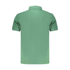 Timberland Verde organic cotton men's polo shirt in green, featuring a classic collar and short sleeves.
