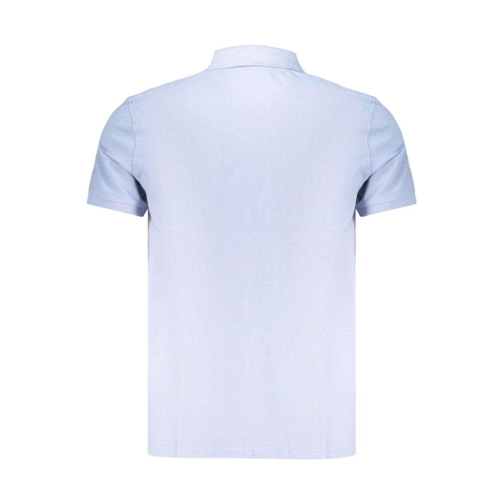 Timberland Azzurro Cotton Men’s Polo Shirt in light blue, featuring a classic collar and short sleeves, casual style for men.