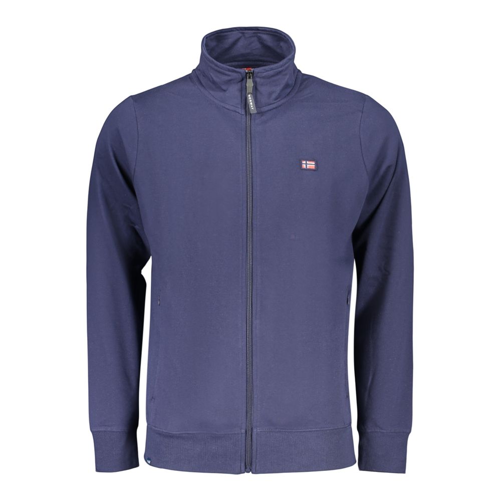 Blue cotton men's sweatshirt from Norway 1963 featuring a classic fit and minimal branding, ideal for casual wear.