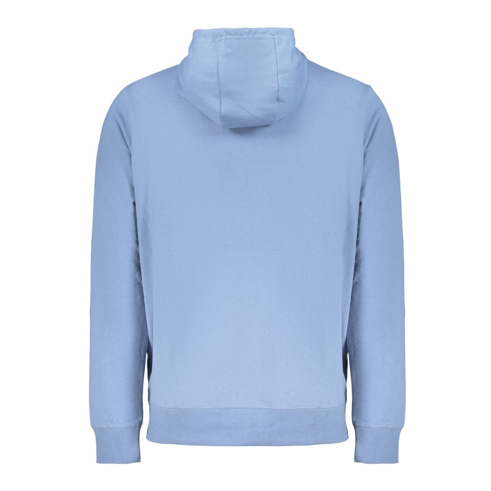 Norway 1963 blue cotton men's hoodie with front pocket and drawstrings, casual streetwear style.