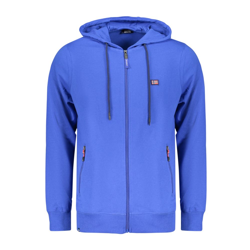 Norway 1963 blue cotton men's hoodie featuring a casual fit and classic design, displayed on a plain background.