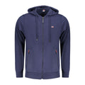 Norway 1963 blue cotton men's hoodie with front pocket and drawstrings, casual and comfortable clothing for everyday wear.