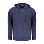 Norway 1963 blue cotton men's hoodie with front pocket and drawstrings, casual and comfortable clothing for everyday wear.