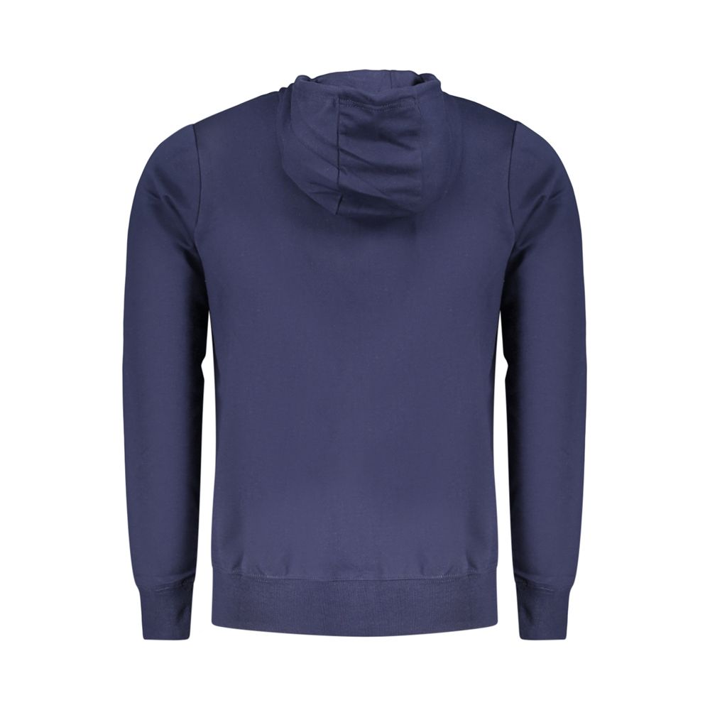 Norway 1963 blue cotton men's hoodie with front pocket and drawstring hood, casual and comfortable men's apparel.