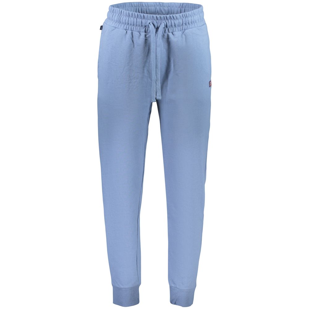 Norway 1963 men's blue cotton trousers with classic fit and tailored design, showcasing front and side view.