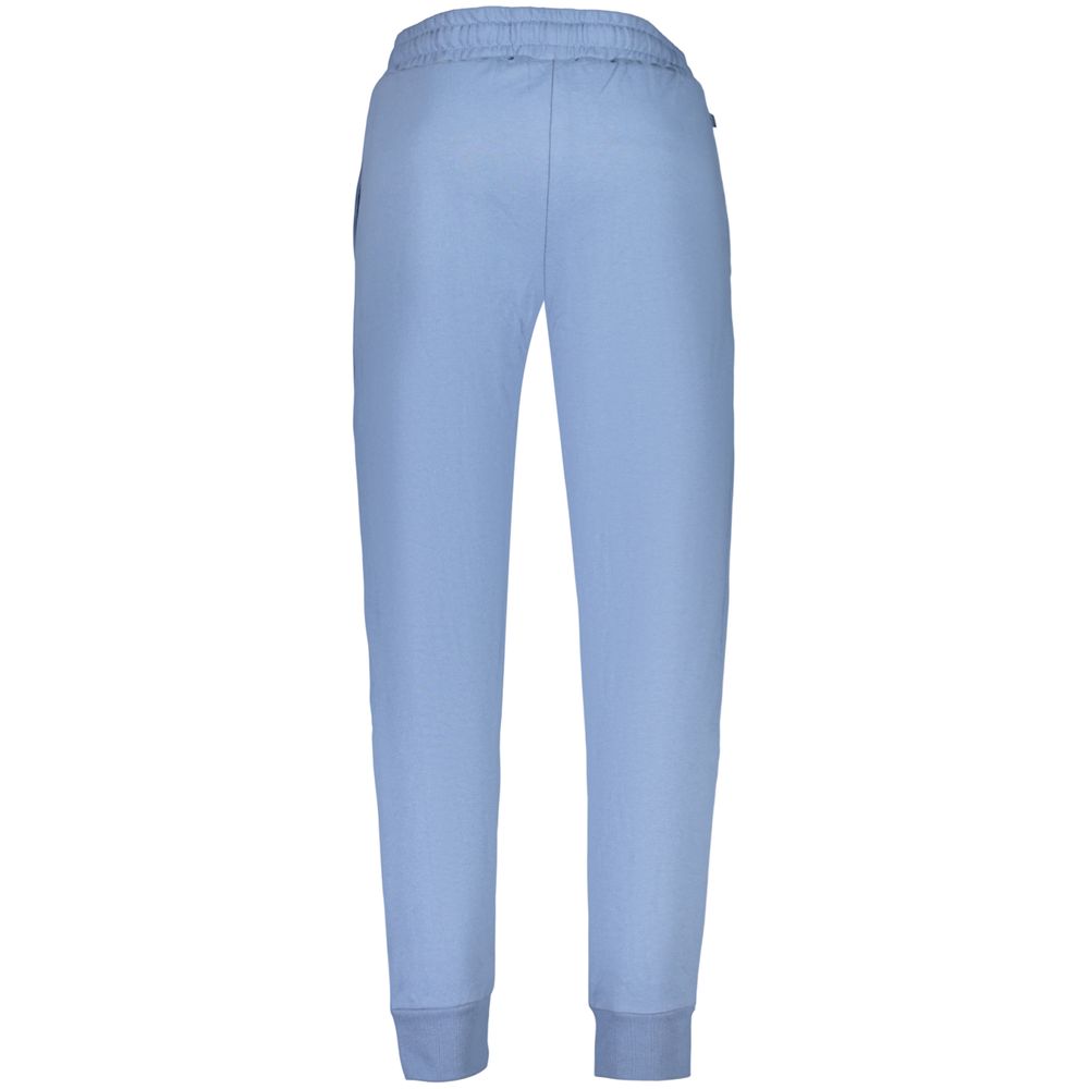 Norway 1963 men's blue cotton trousers displayed on a hanger, showcasing classic fit and clean design.