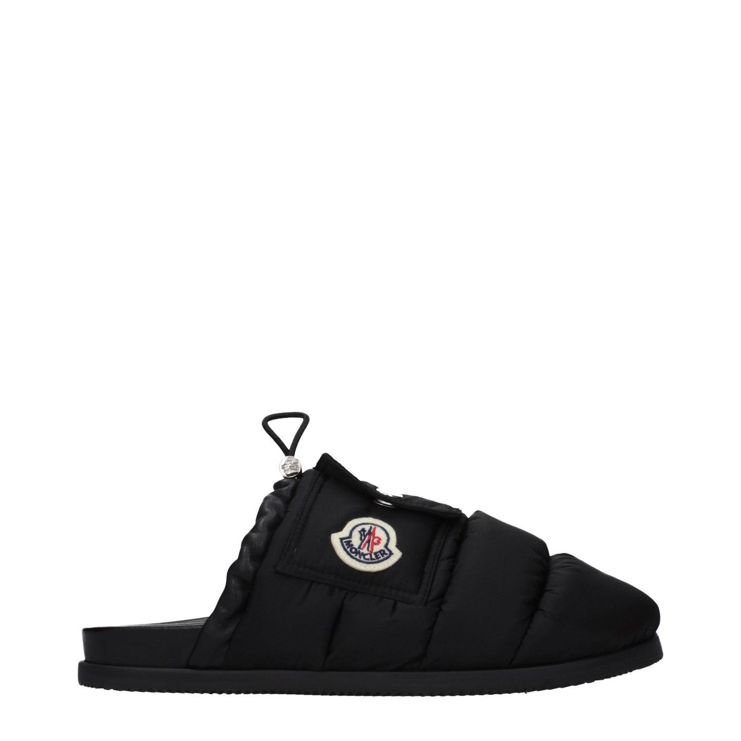 Moncler Black Fabric Slippers Moncler