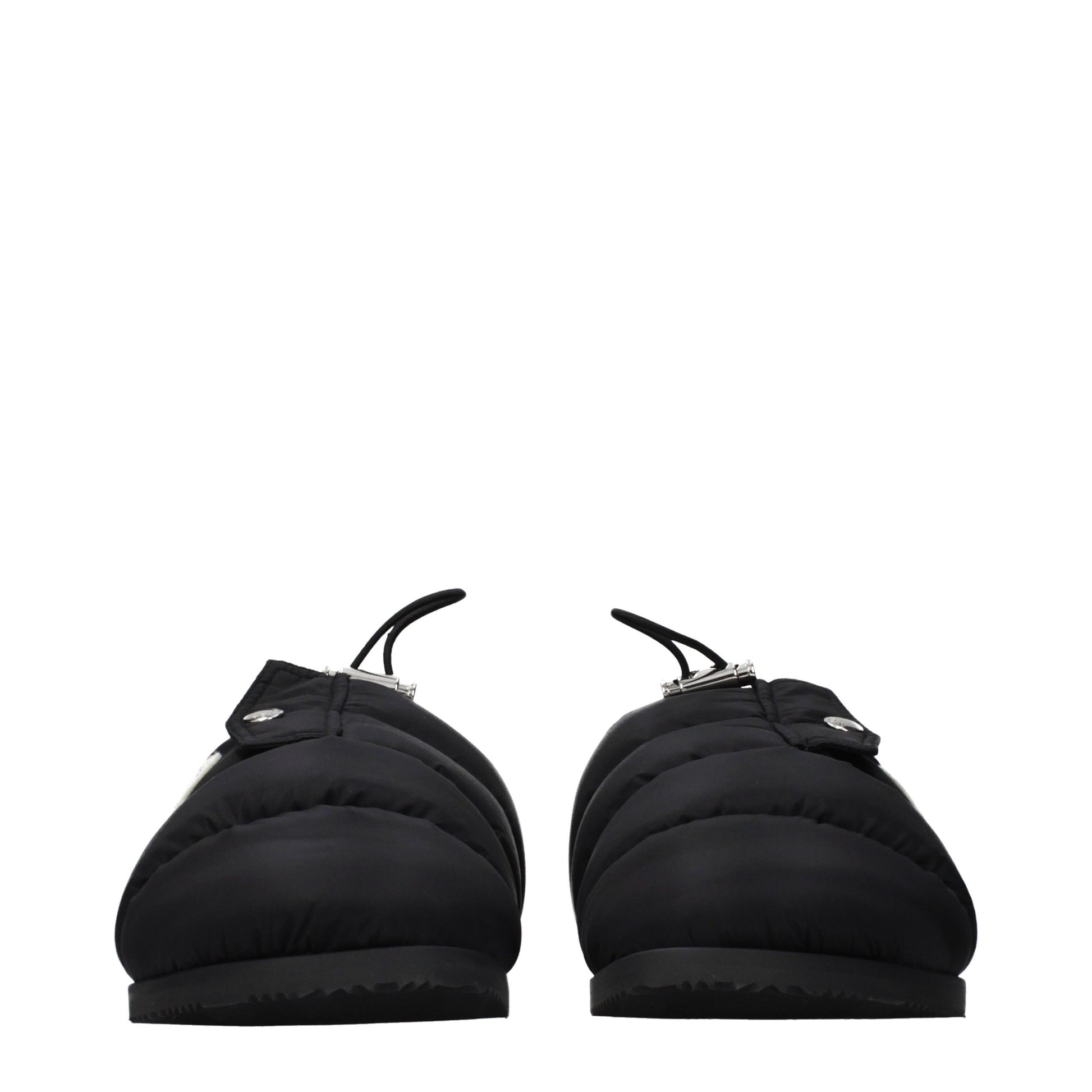 Moncler Black Fabric Slippers Moncler