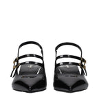 Celine black leather sandals with open toes and ankle straps, stylish footwear for casual or dressy occasions.