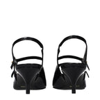 Celine black leather sandals with open toes and ankle straps, stylish and comfortable for casual or dressy occasions.