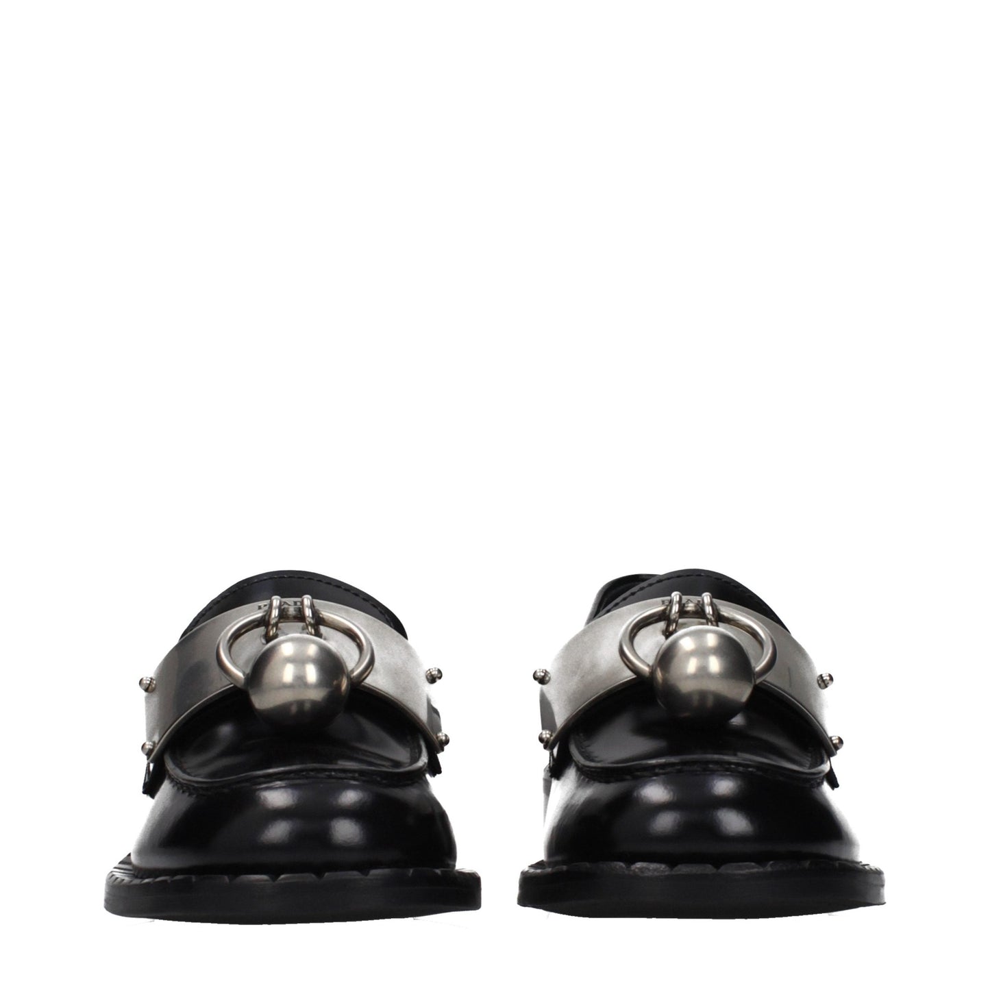 Prada Black Leather Slip-On Loafers Prada