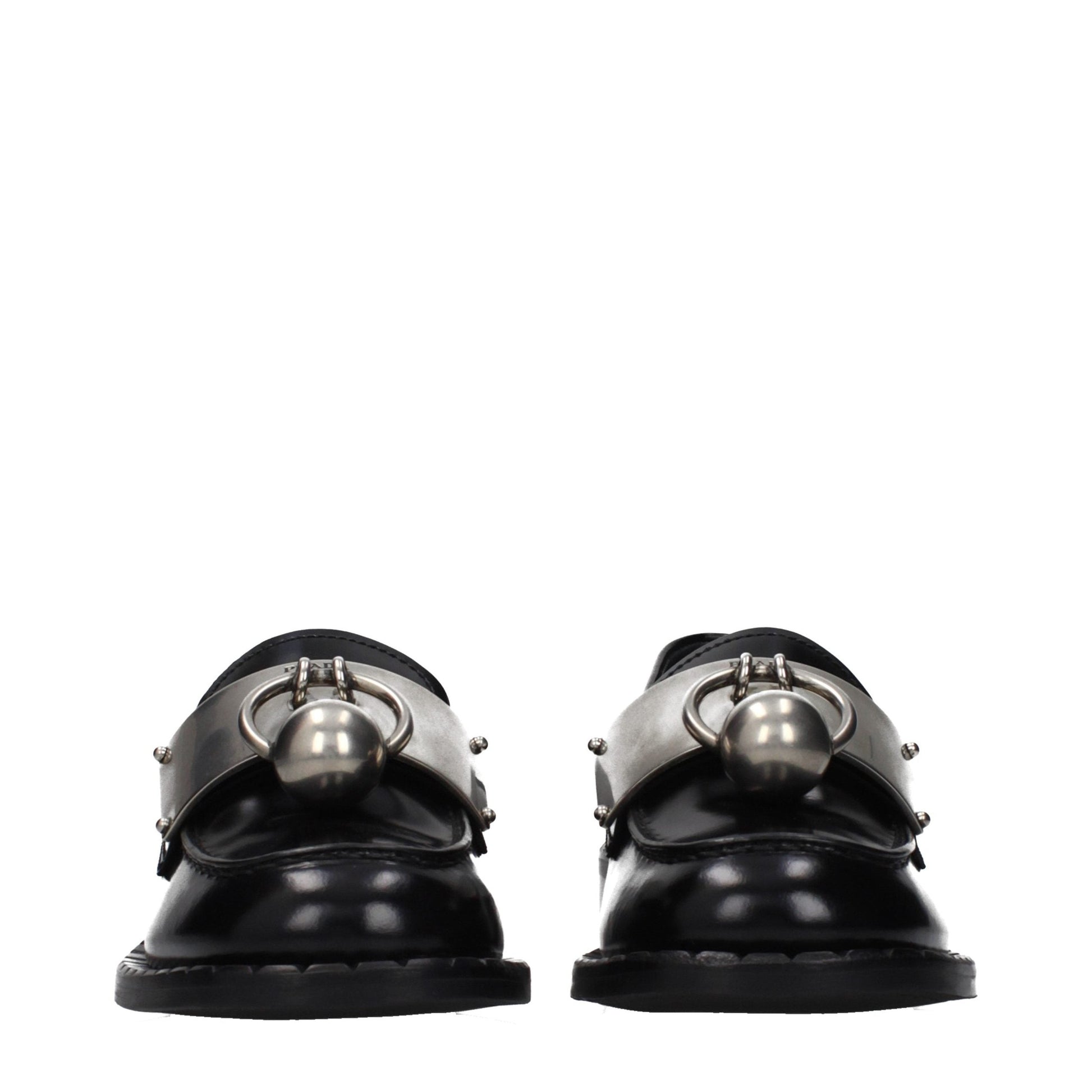 Prada Black Leather Slip-On Loafers Prada