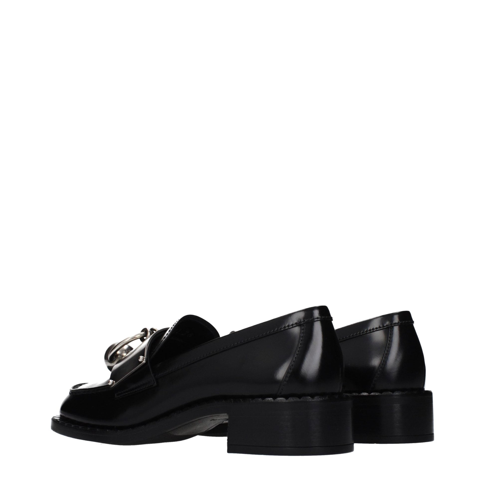 Prada Black Leather Slip-On Loafers Prada