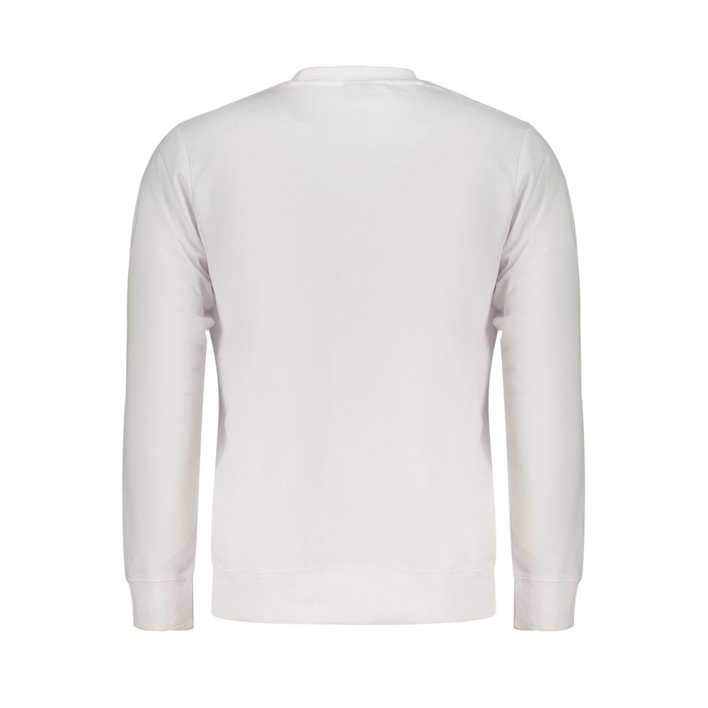 Norway 1963 Bianco cotton men's sweatshirt with crew neck and long sleeves, featuring a simple, stylish design.