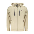 Norway 1963 beige cotton men's hooded sweatshirt with front pocket and drawstring hood, casual and comfortable apparel.