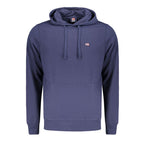 Norway 1963 blue cotton men's hoodie featuring front pocket and hood, casual style, on a plain background.