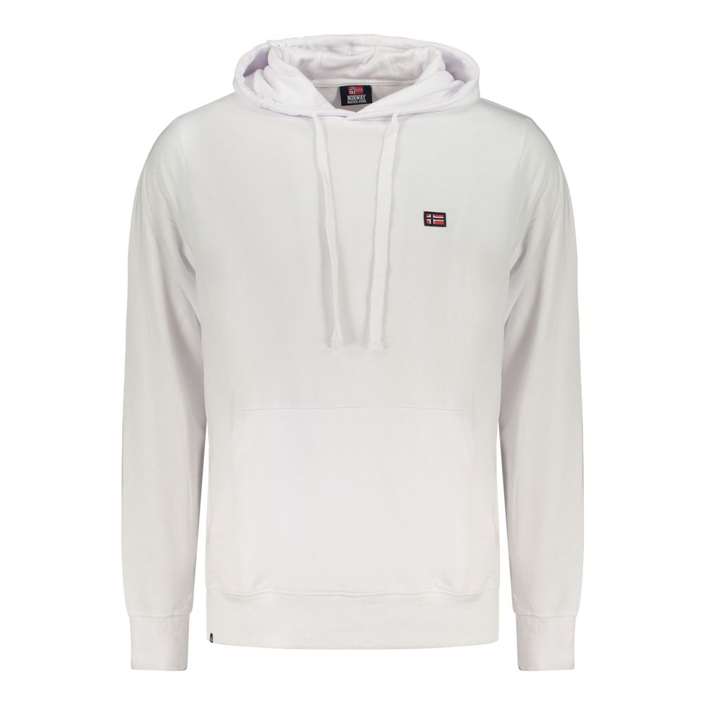 Norway 1963 Bianco cotton men's sweatshirt with crew neck and long sleeves, featuring a simple, classic design.