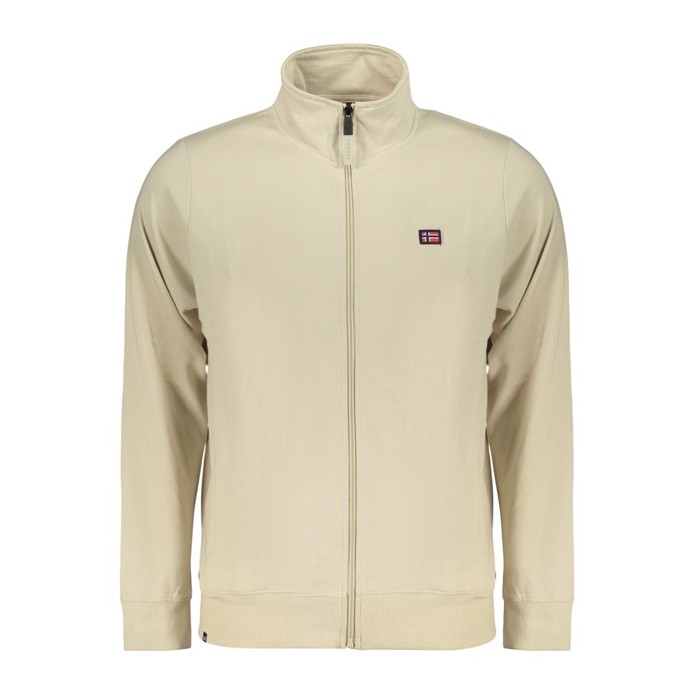 Norway 1963 beige cotton men's sweatshirt displayed flat, featuring a classic crew neck and soft fabric for casual wear.