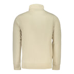 Norway 1963 beige cotton men's sweatshirt with a relaxed fit and crew neckline, displayed on a hanger.