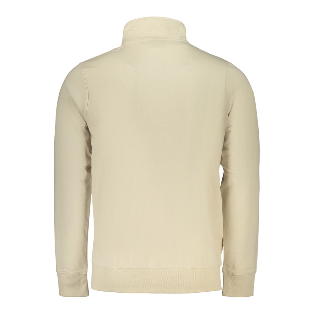 Norway 1963 beige cotton men's sweatshirt with a relaxed fit and crew neckline, displayed on a hanger.