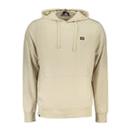 Norway 1963 beige cotton men's hooded sweatshirt displayed on a hanger, showing front view with hood and long sleeves.