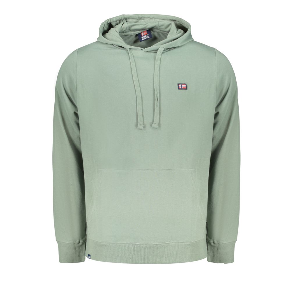 Norway 1963 Verde cotton men's sweatshirt with a relaxed fit, featuring a crew neck and long sleeves.