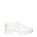 Prada white fabric low top sneakers with clean design and rubber sole, stylish casual footwear for everyday wear.
