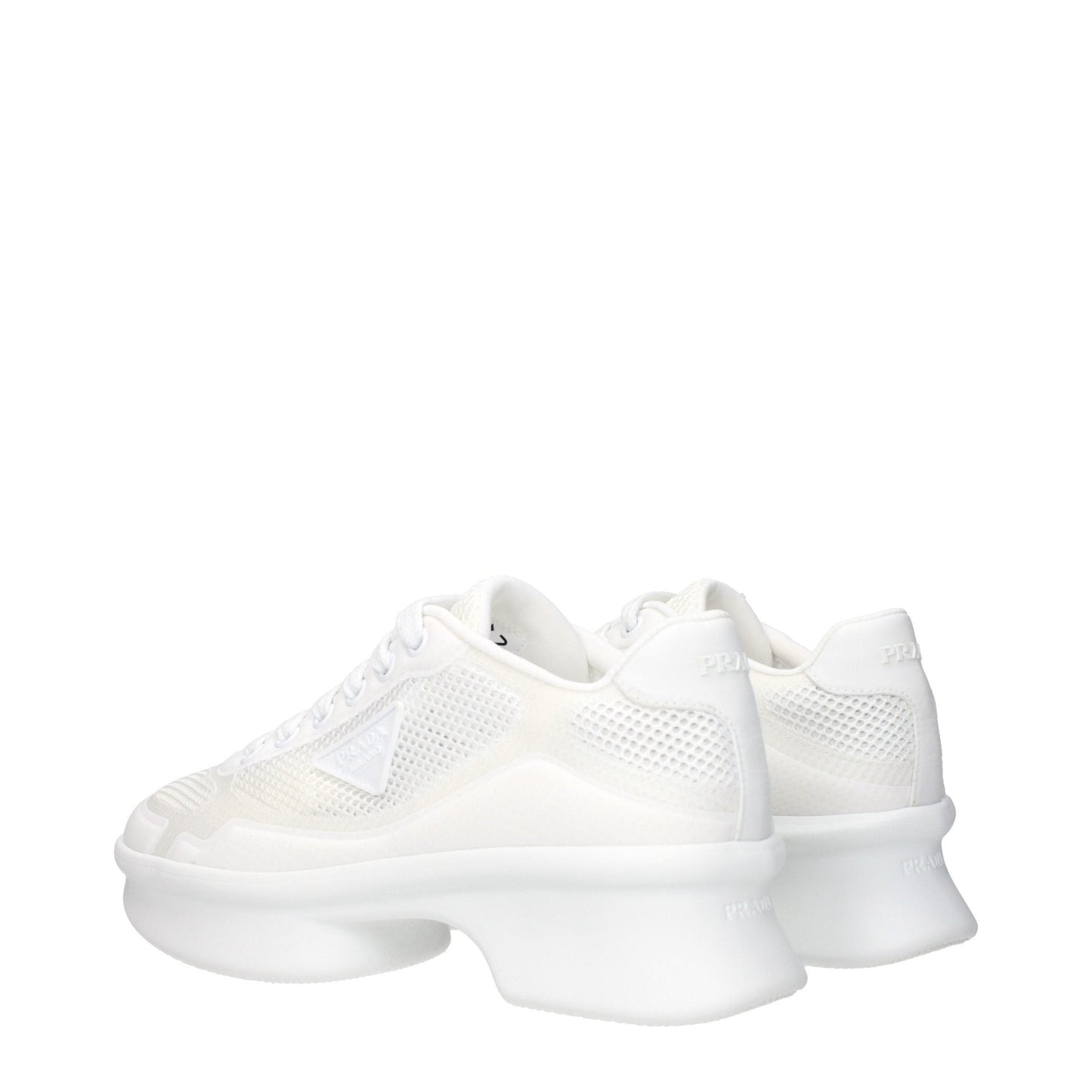 Prada White Fabric Athletic Sneakers Prada