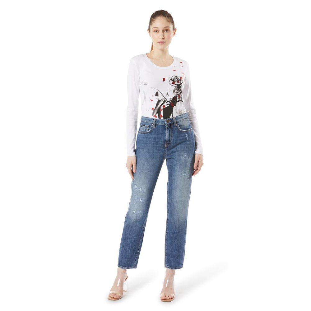 Gas Blue Cotton Straight-Leg Jeans Gas