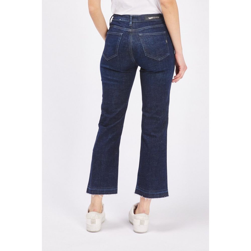 Gas Blue Cotton Flared Jeans - Eljoys Fashion 