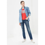 Gas Blue Cotton Straight-Leg Jeans - Eljoys Fashion 