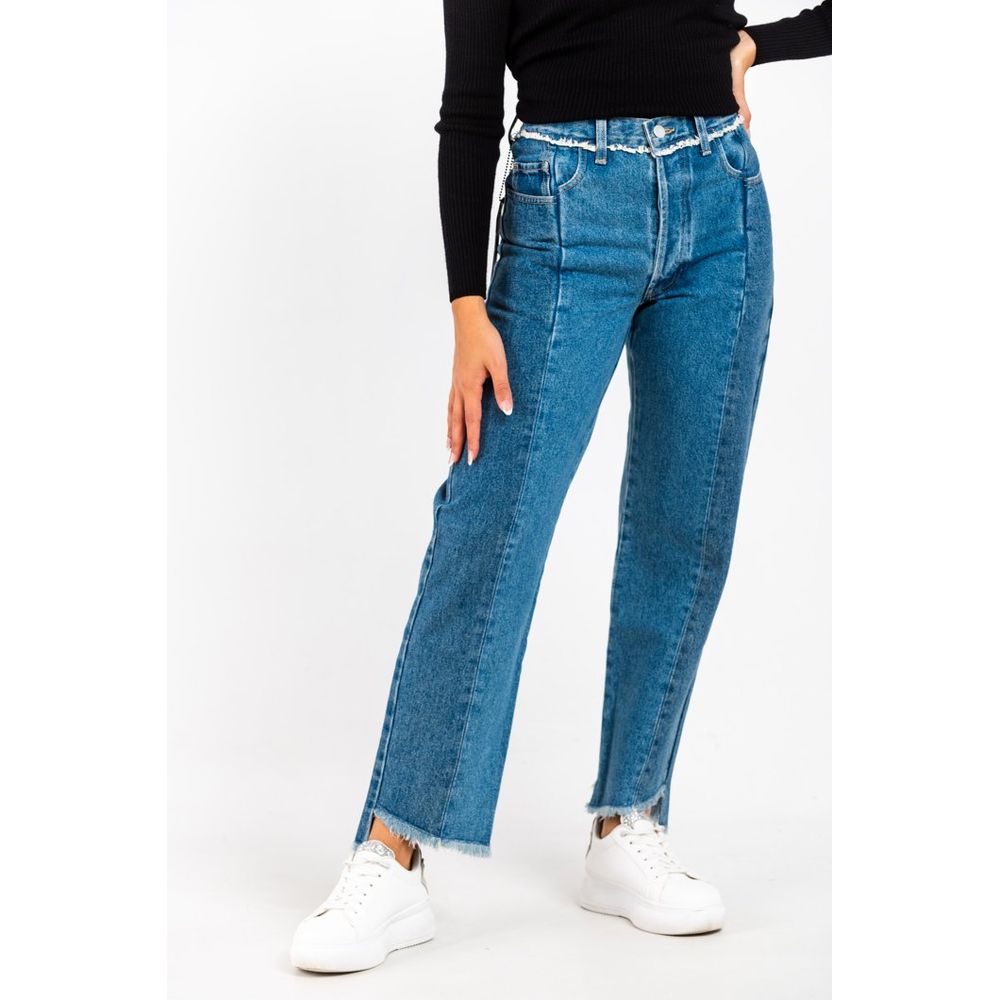 Gas Blue Cotton Straight-Leg Jeans - Eljoys Fashion 