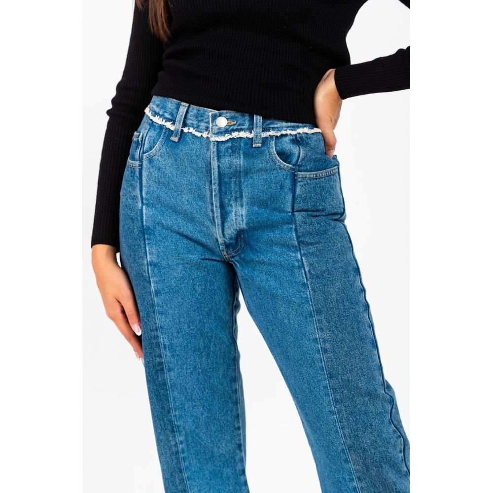 Gas Blue Cotton Straight-Leg Jeans - Eljoys Fashion 
