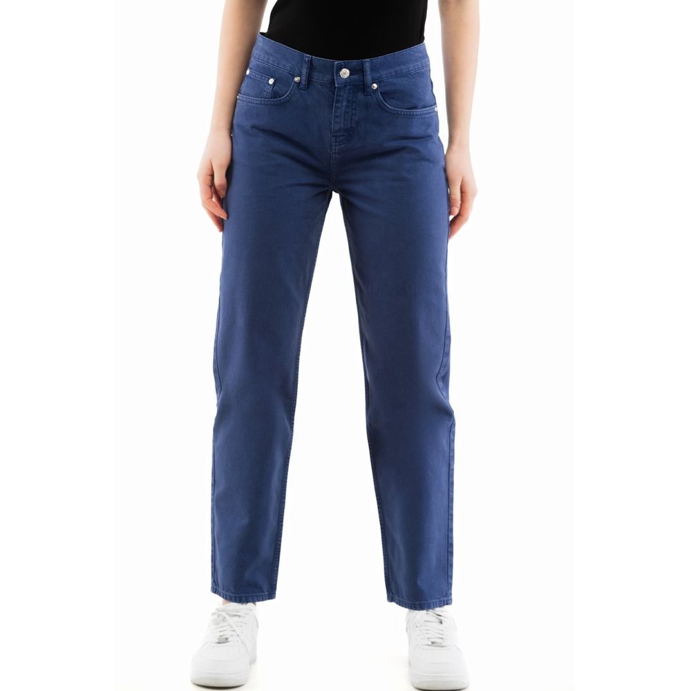Moschino Blue Cotton Straight-Leg Jeans - Eljoys Fashion 