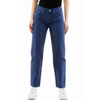 Moschino Blue Cotton Straight-Leg Jeans - Eljoys Fashion 
