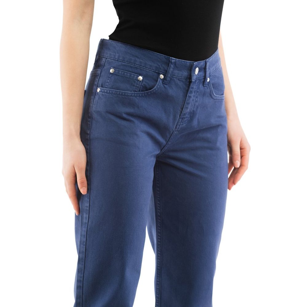 Moschino Blue Cotton Straight-Leg Jeans - Eljoys Fashion 