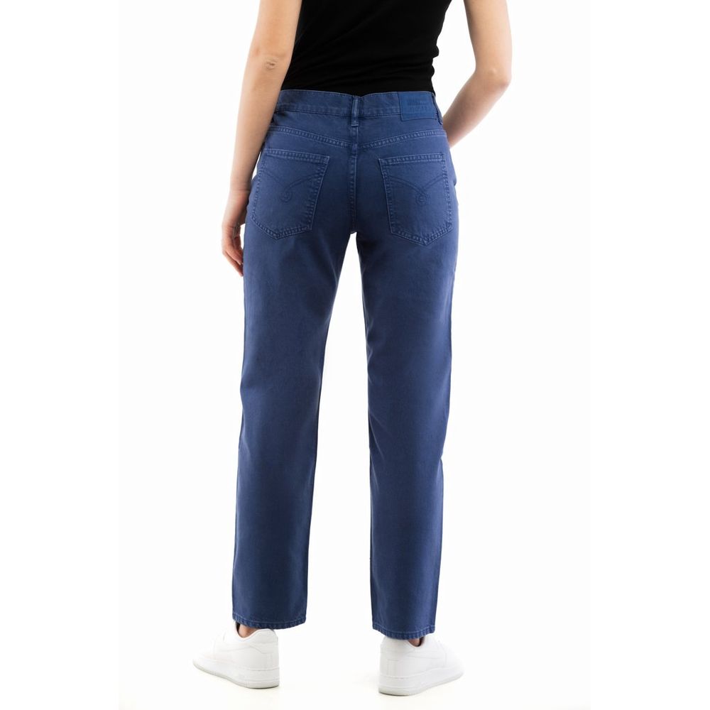 Moschino Blue Cotton Straight-Leg Jeans - Eljoys Fashion 