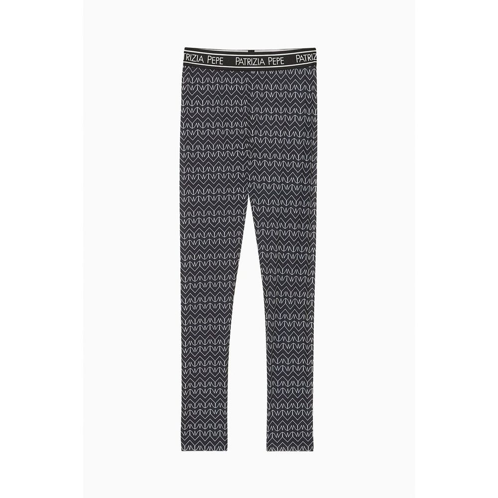 Patrizia Pepe Black Polyester Leggings - Eljoys Fashion 