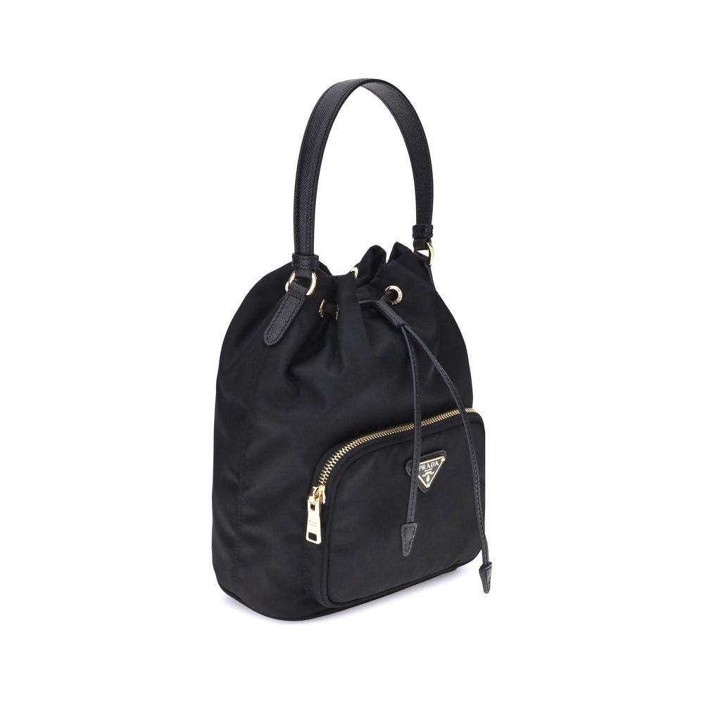 Prada Black Recycled Polyamide Backet Bag Prada