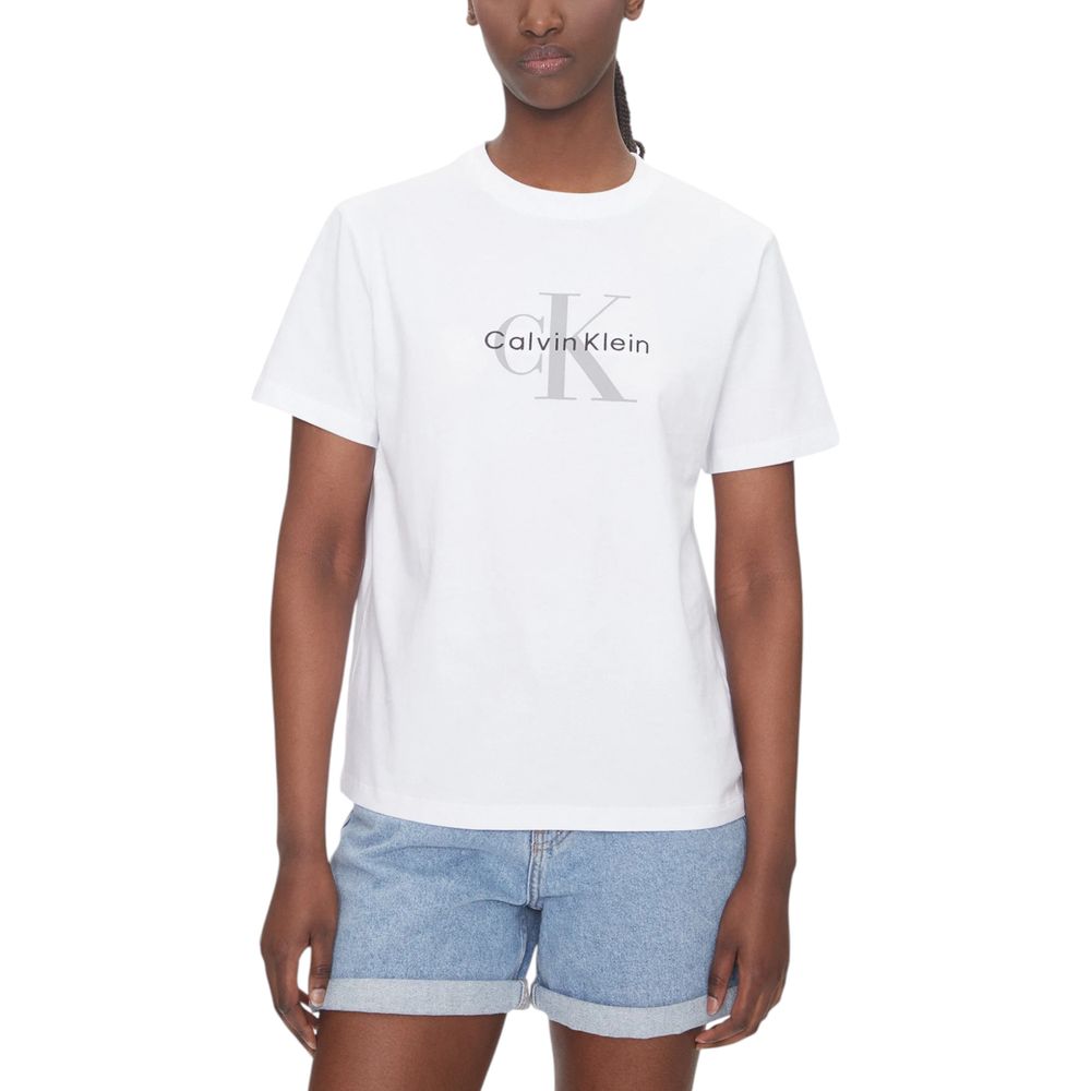 Calvin Klein Jeans White Cotton T-Shirt Calvin Klein Jeans