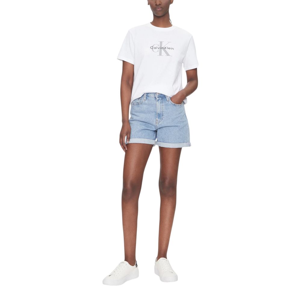 Calvin Klein Jeans White Cotton T-Shirt Calvin Klein Jeans