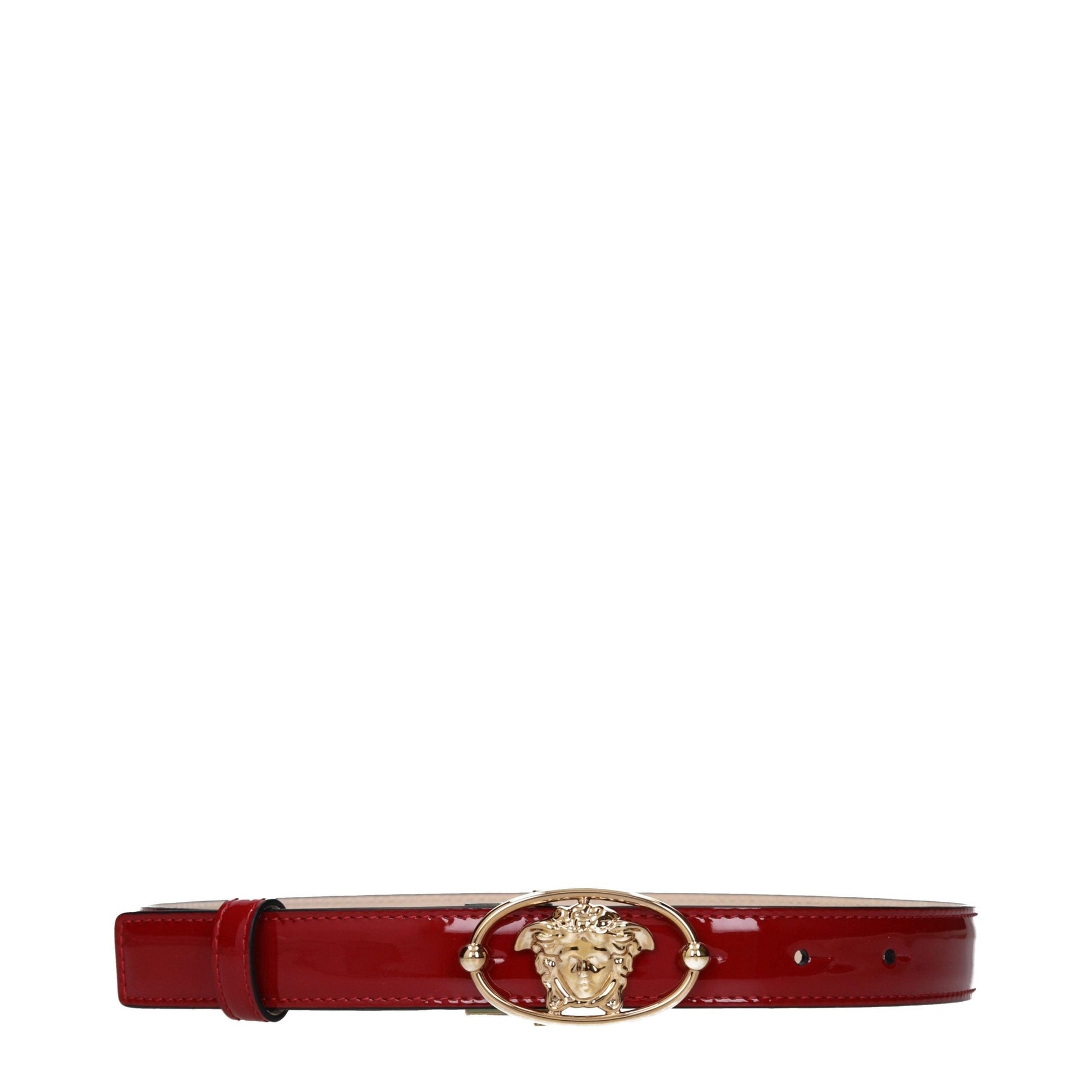 Versace Red Leather Regular Belt Versace
