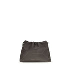 Brunello Cucinelli brown calf leather Bos Taurus shoulder bag with sleek design and subtle branding.