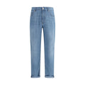 Brunello Cucinelli Blue Cotton Relaxed Fit Jeans Brunello Cucinelli
