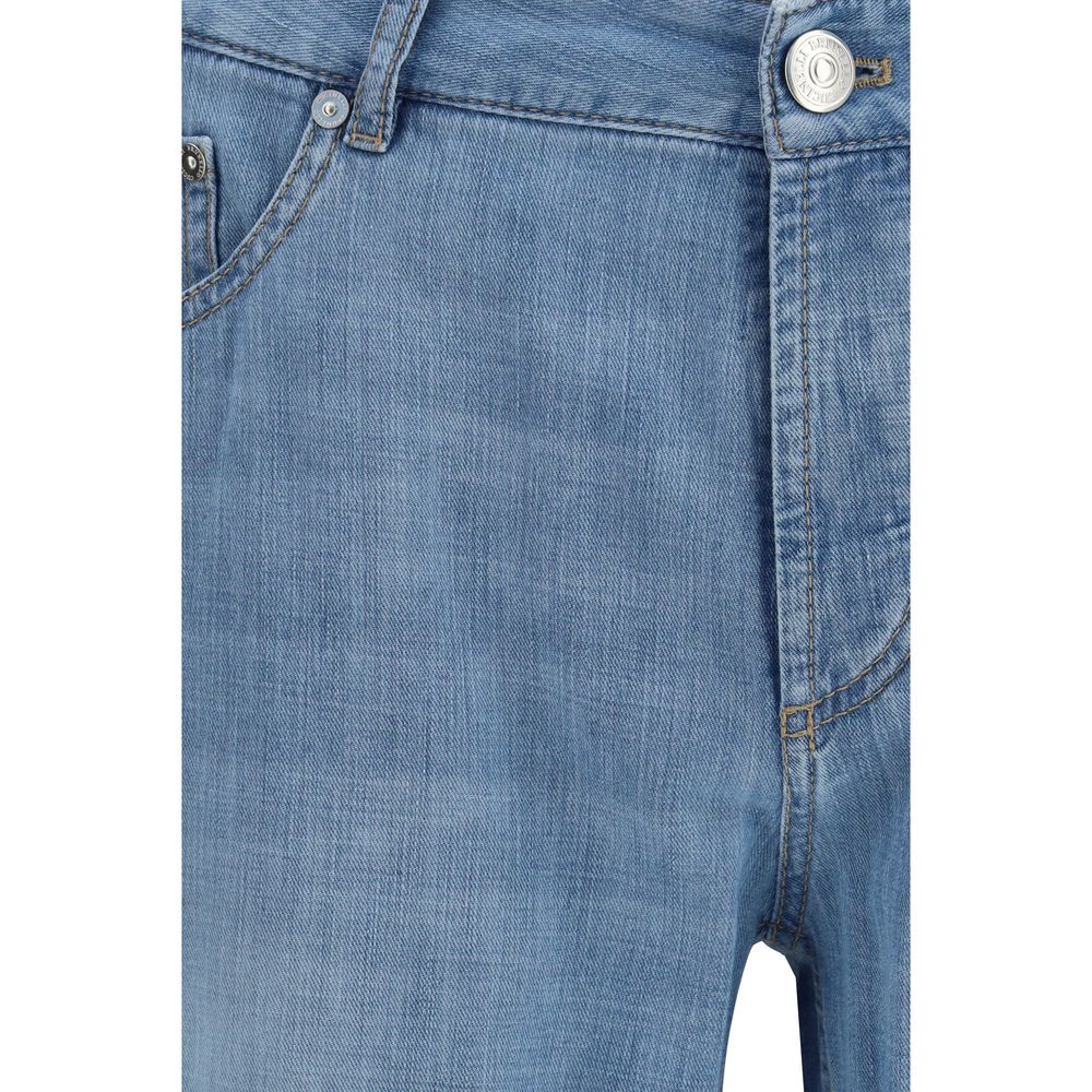 Brunello Cucinelli Blue Cotton Relaxed Fit Jeans Brunello Cucinelli