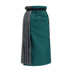 Prada multicolor silk midi skirt with flowing fabric and vibrant pattern, displayed on a mannequin.